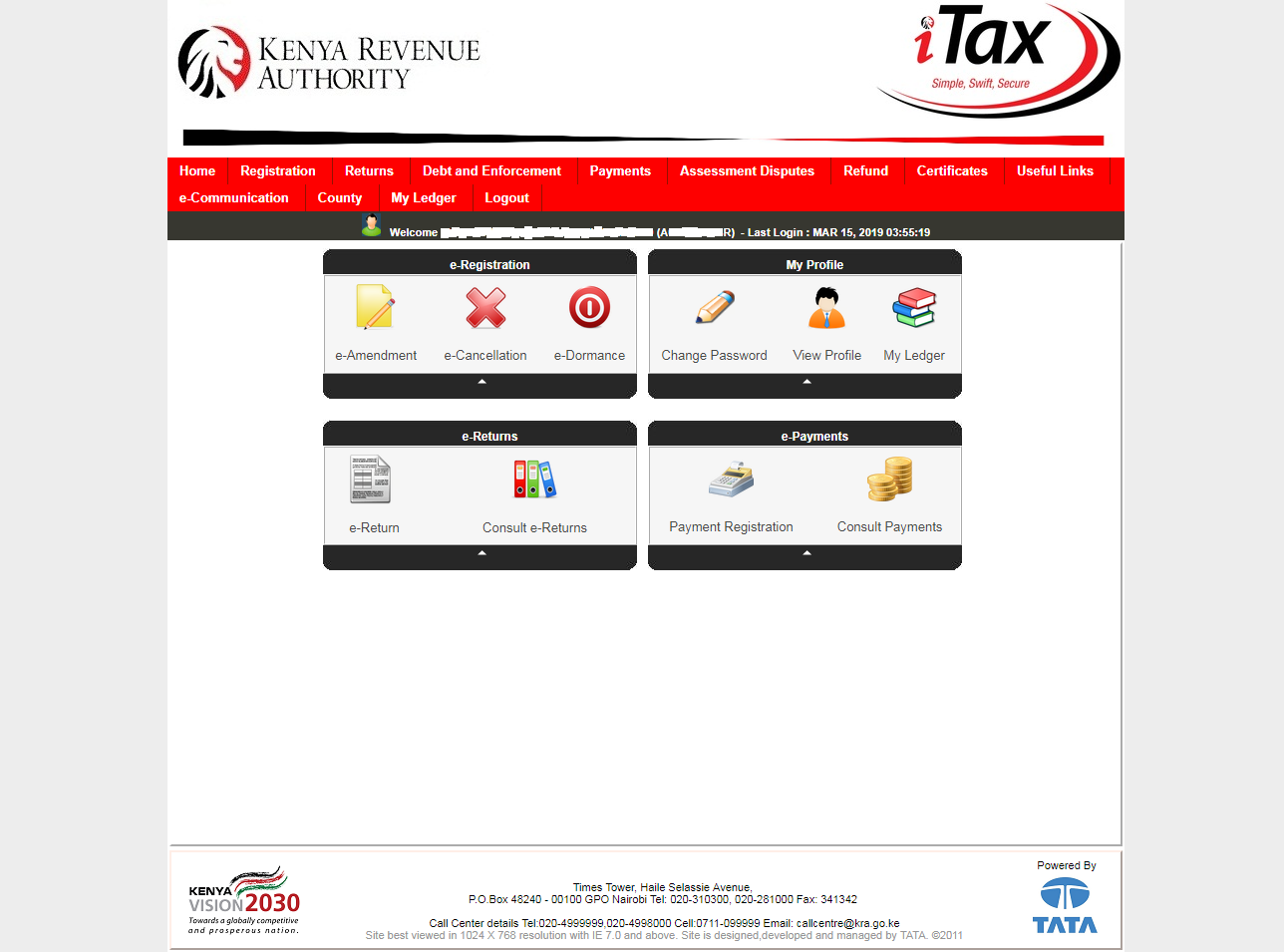 itax account dashboard