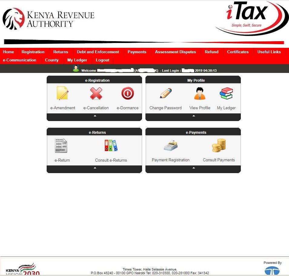 itax web portal account