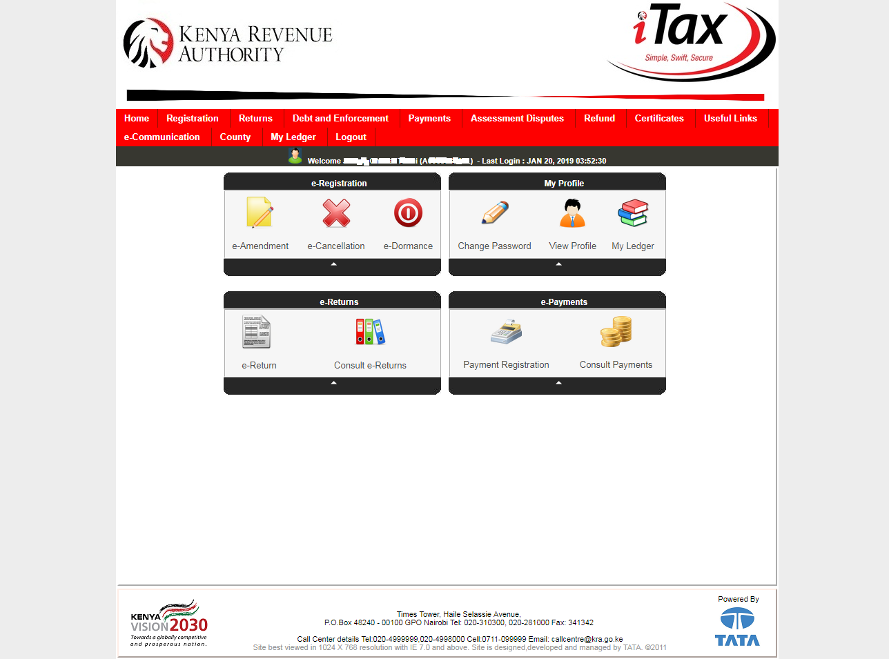 itax account dashboard