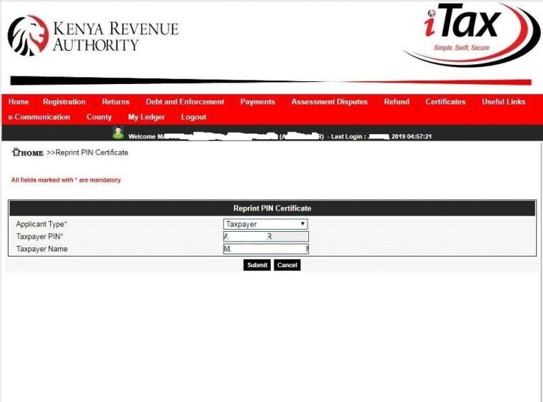 How To Reprint KRA PIN Certificate