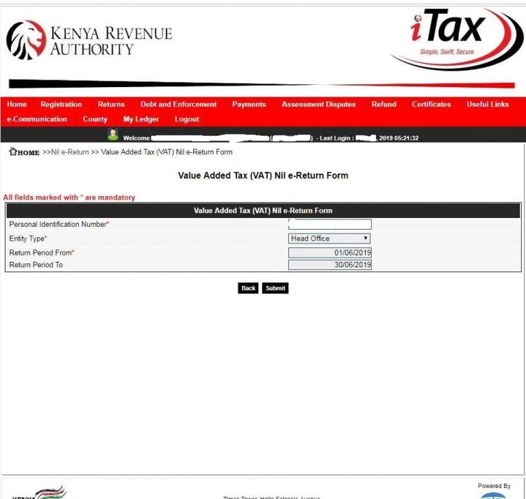 How To File Kra Nil Vat Returns On Itax