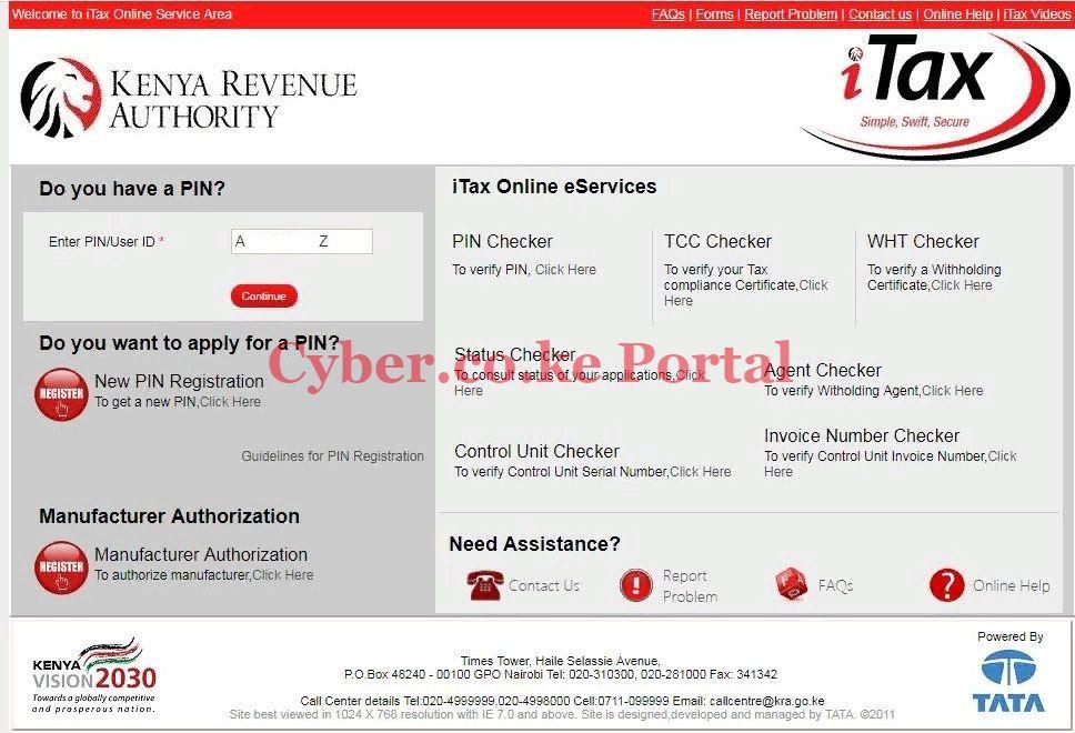 enter your kra pin number