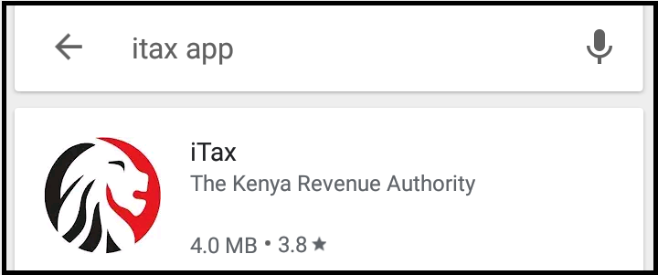 search for kra itax app on playstore