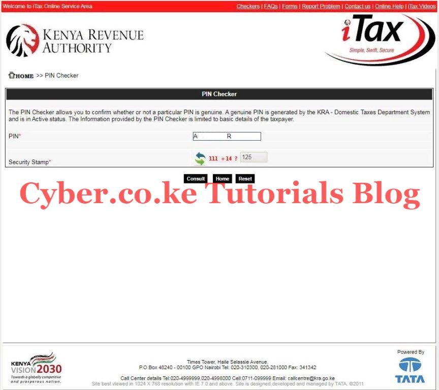 enter kra pin and security stamp