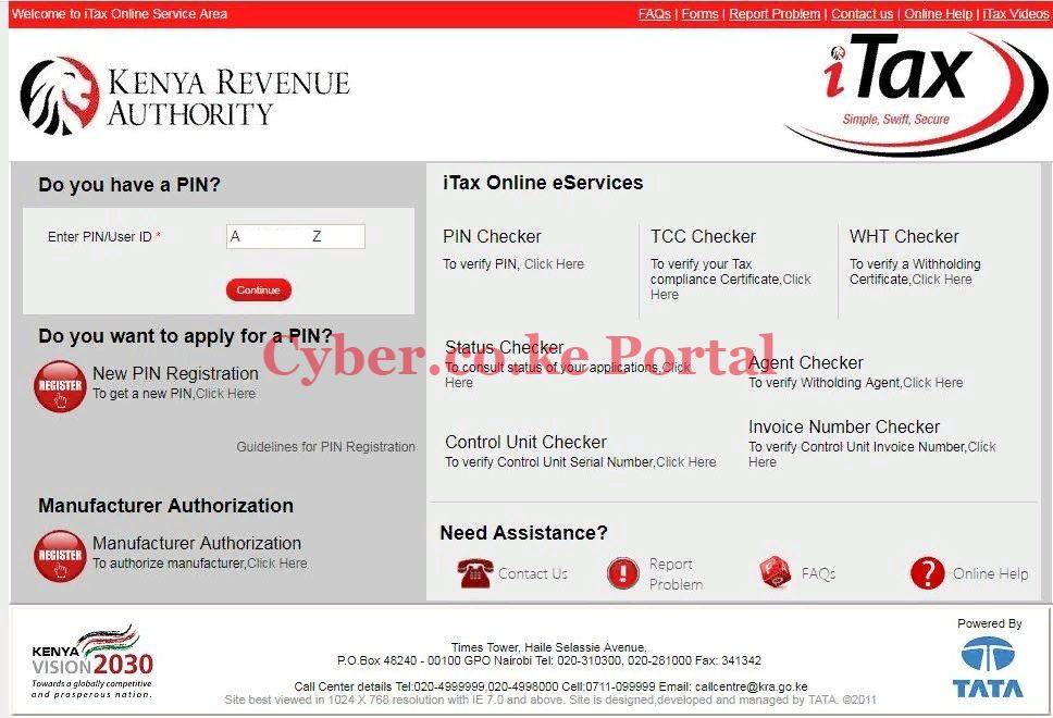 enter your kra pin number