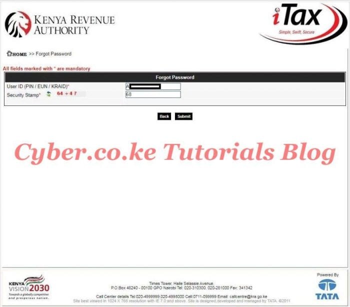 How To Change KRA Password For Locked iTax Account