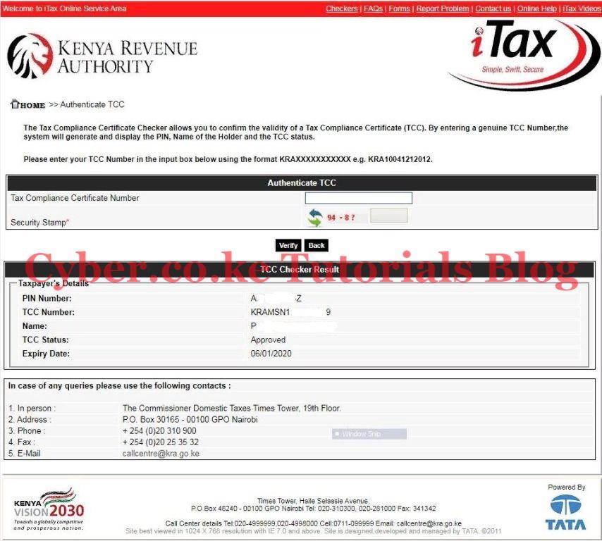 kra tcc checker results