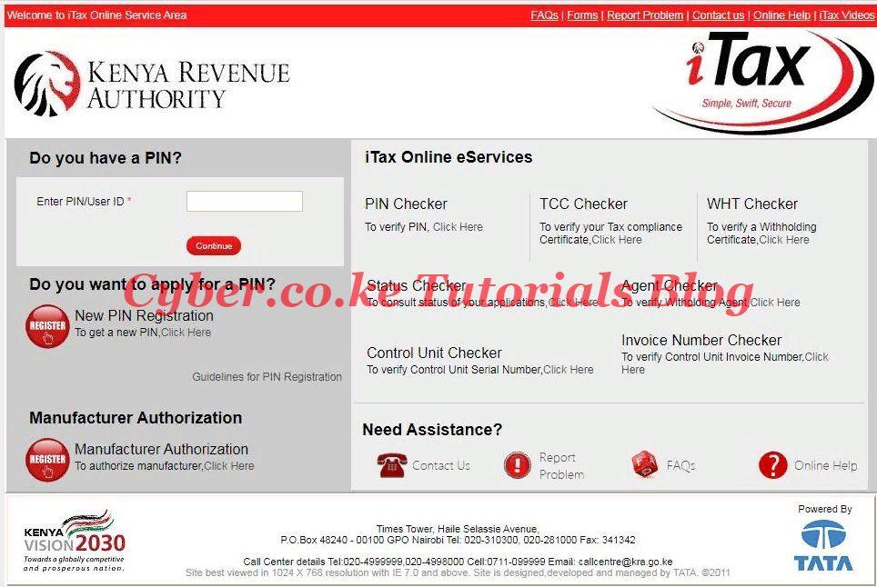 visit kra itax portal