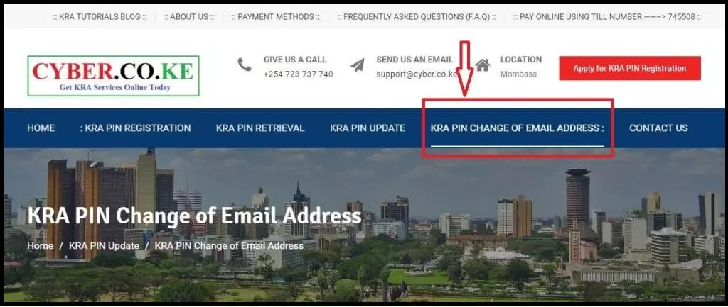 apply for kra pin change of email address