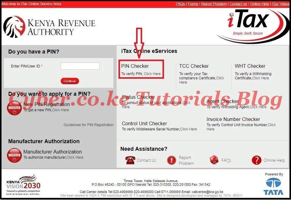 click on itax pin checker