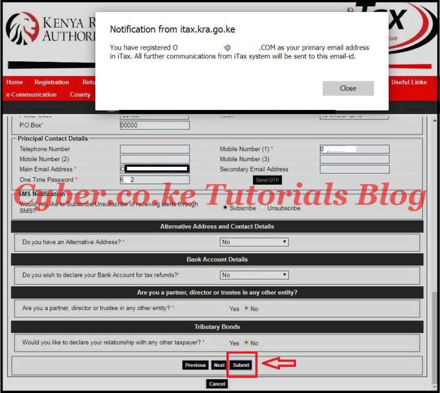 submit kra email amendment form