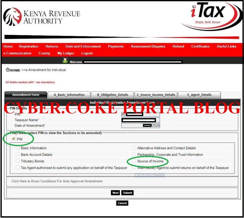 click on kra source of income