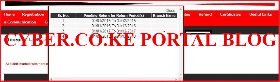 details of pending returns