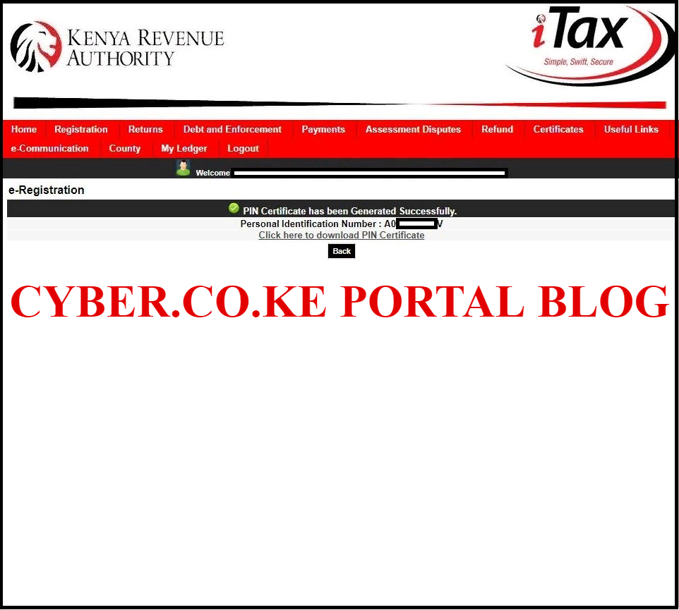 download kra pin certificate