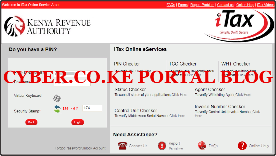 enter kra password reset and solve arithmetic question