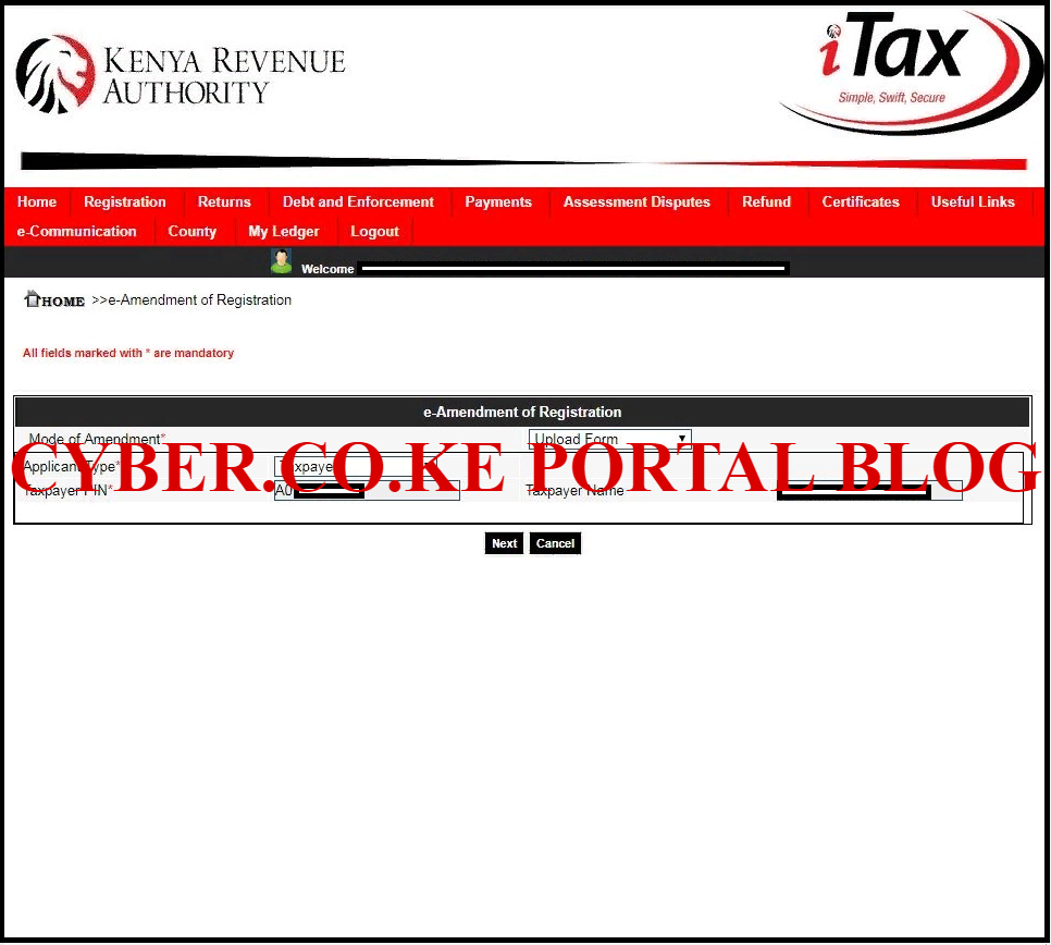 fill e-amendment registration form