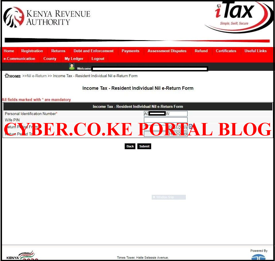 income tax resident individual nil e-return form