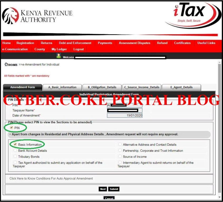 individual registration amendment form