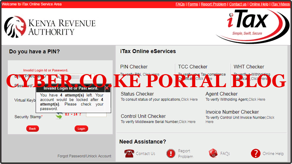 itax account 4 login attempts left