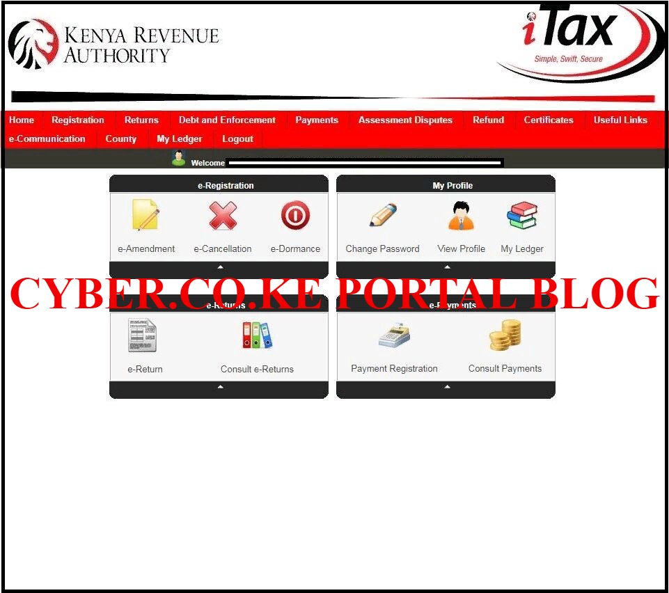 kra itax web portal account dashboard