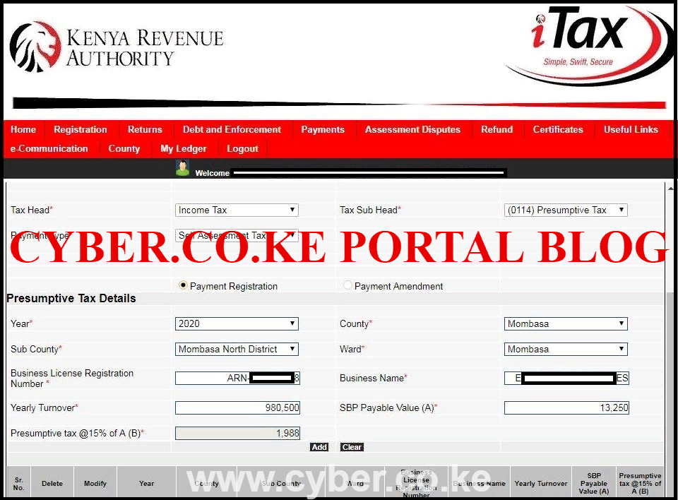 kra presumptive tax