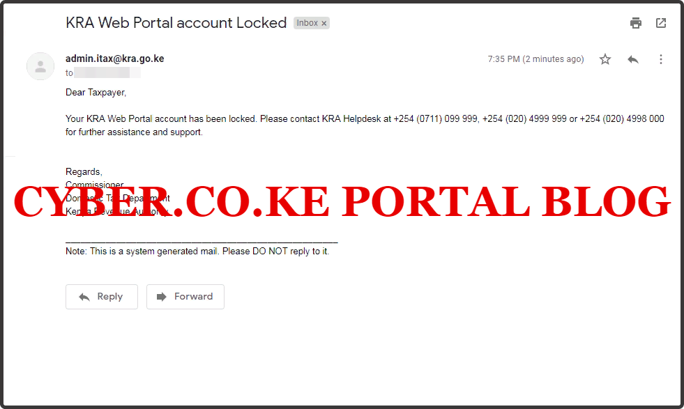 kra web portal account locked