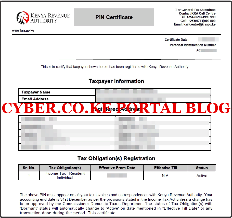 what is kra pin certificate