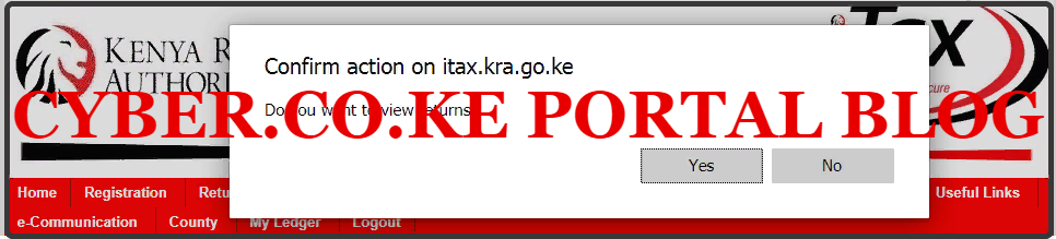 confirm if you want to view filed kra returns