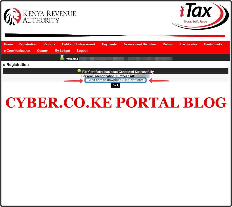 download kra pin number