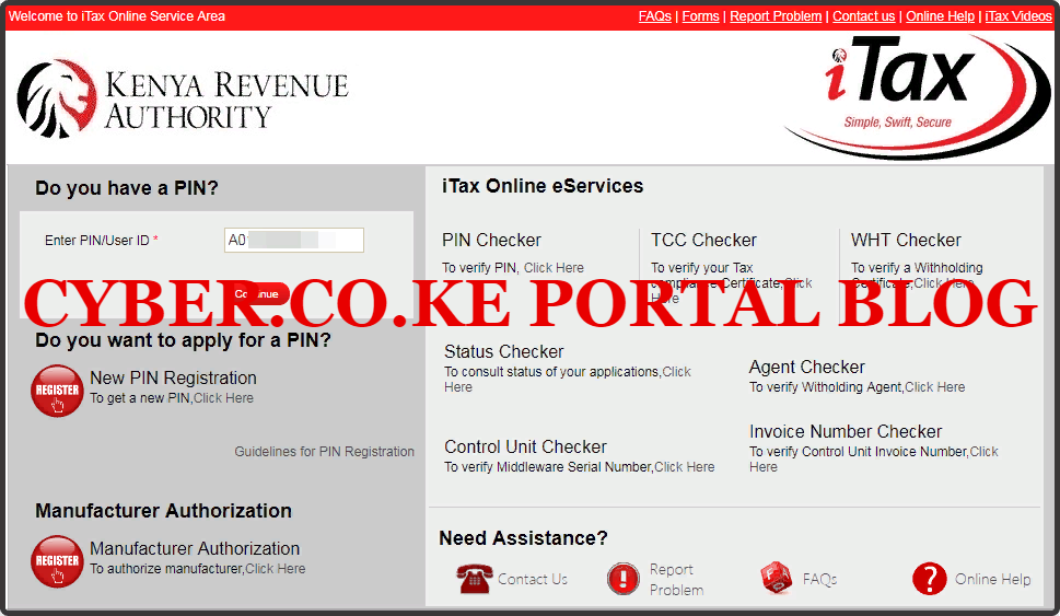 enter your your kra portal pin number