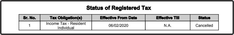 income tax resident individual cancelled