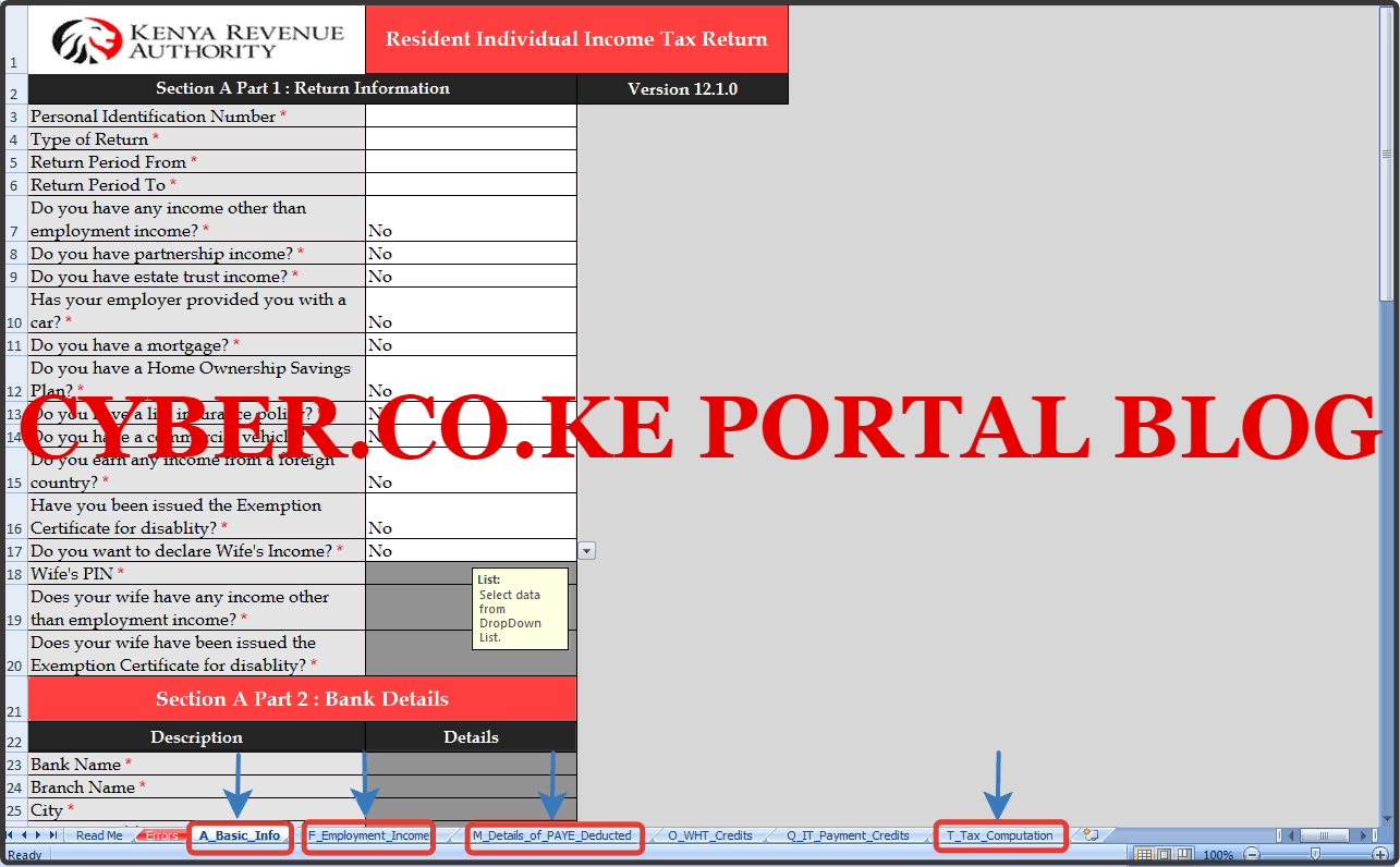 kra excel sheet for kra returns filing