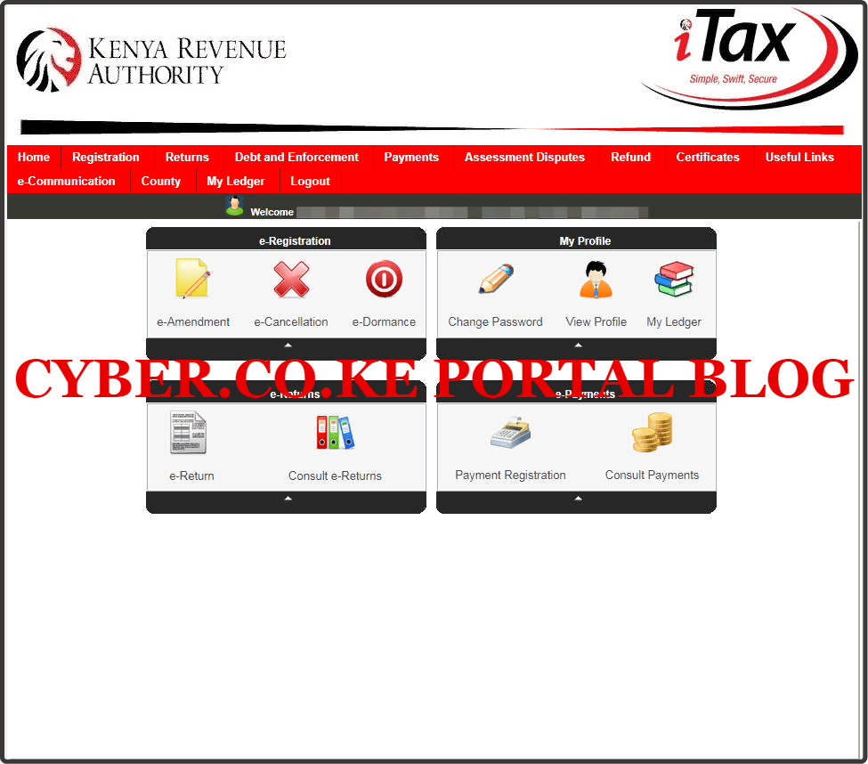 kra itax web portal dashboard account