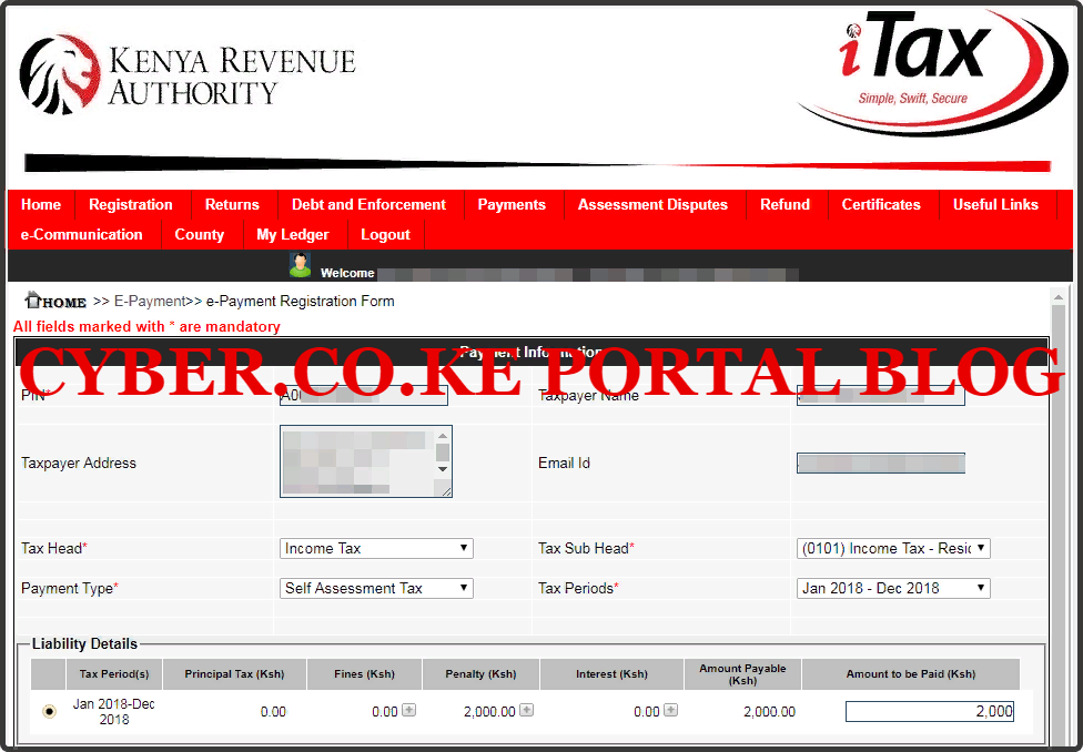 kra penalties e-registration form