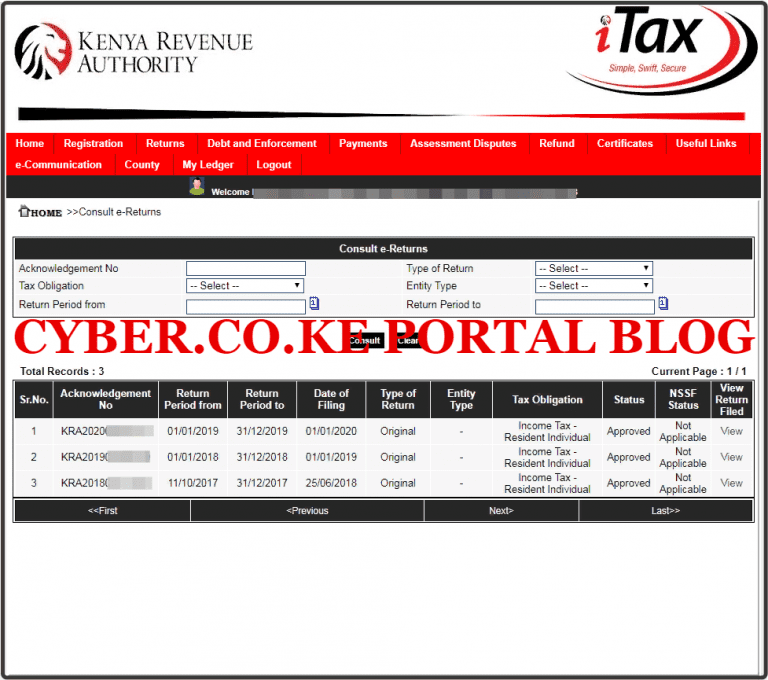 How To View Filed KRA Returns Using KRA iTax Portal