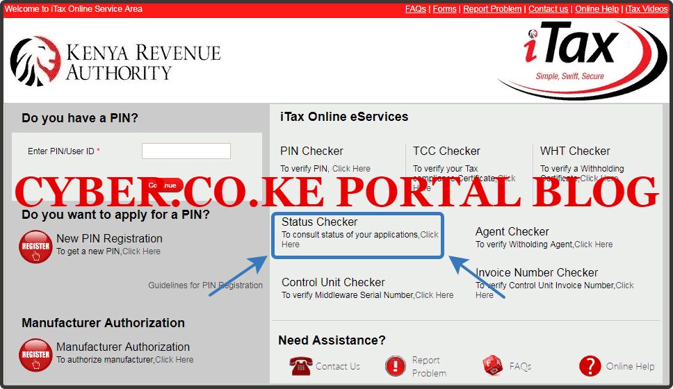 click on kra status checker functionality