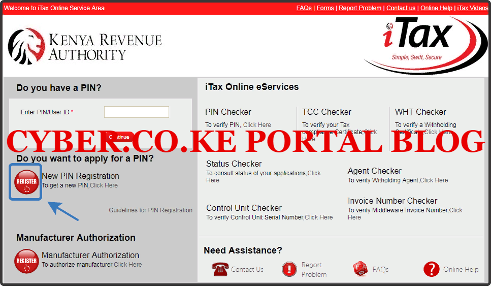 click on the register button on itax portal