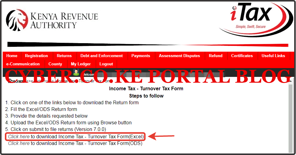 download the turnover tax form