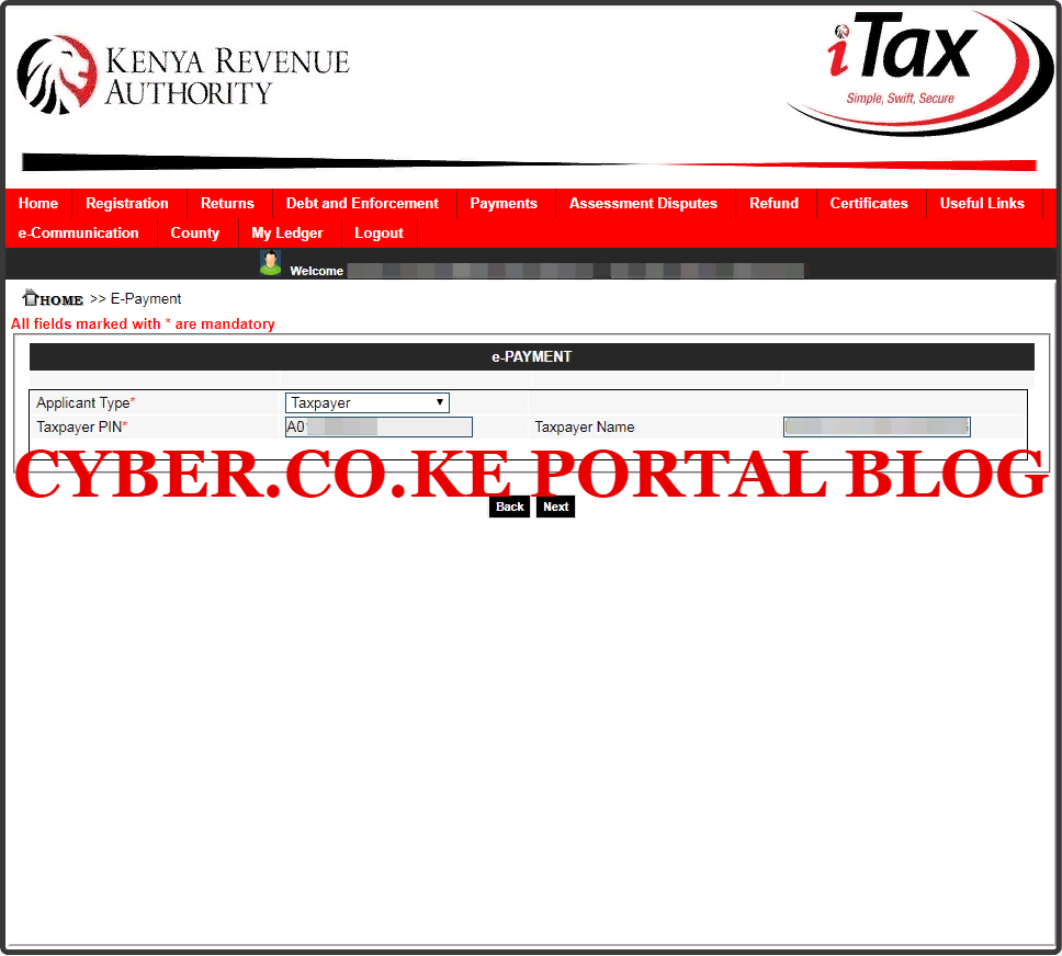 e payment registration form