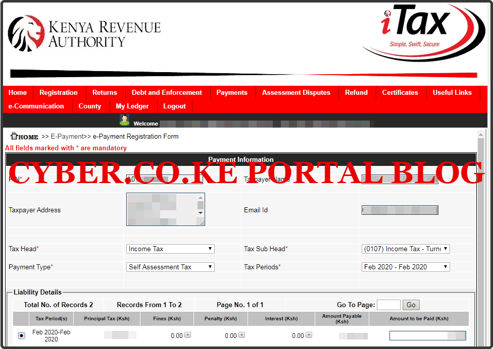 fill in the turnover tax details