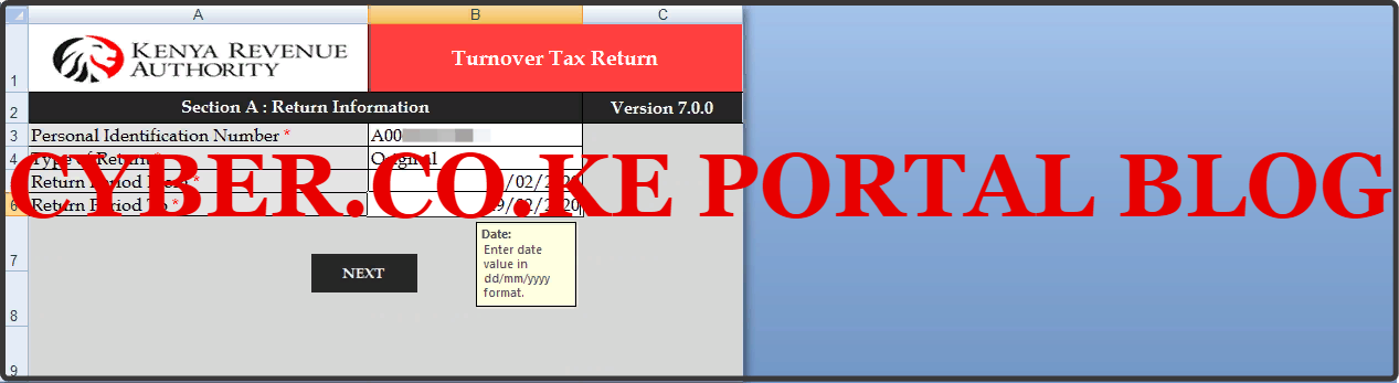 fill section a of the turnover tax return form