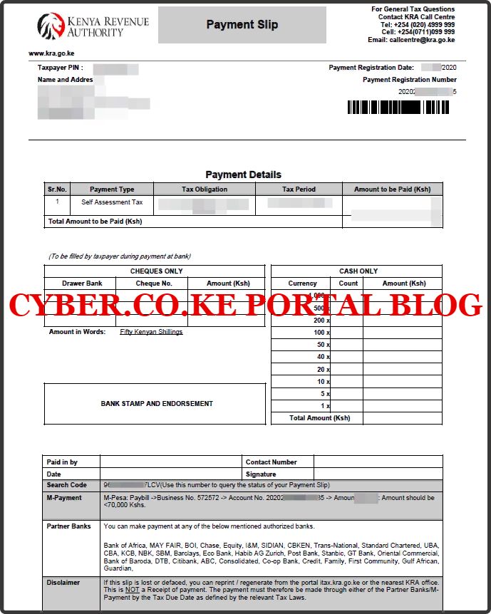 presumptive tax payment slip