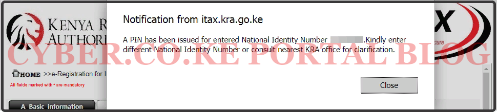 recovery of kra pin certificate