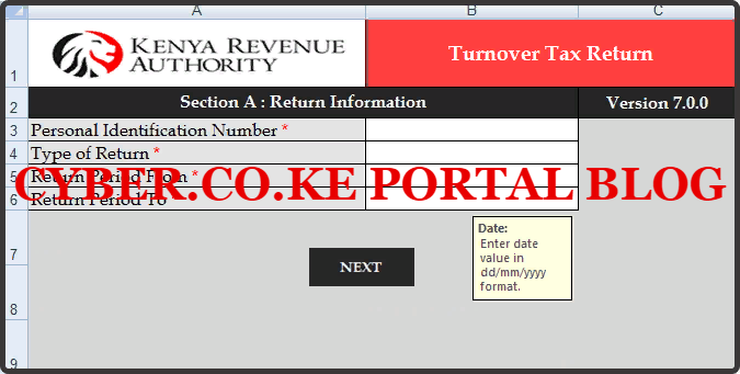 turnover tax form return information section