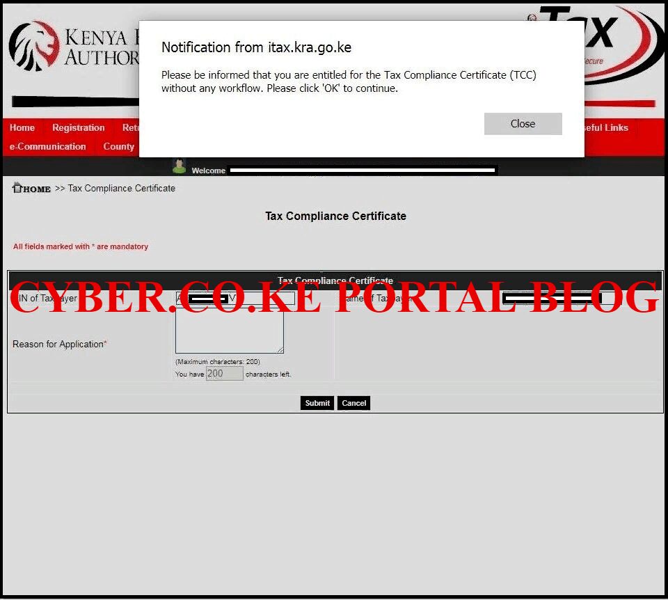 notification for kra clearance certificate form itax