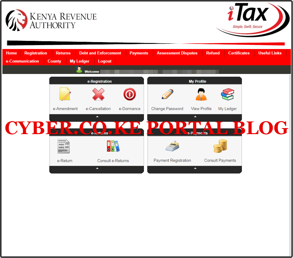 kra portal account dashboard