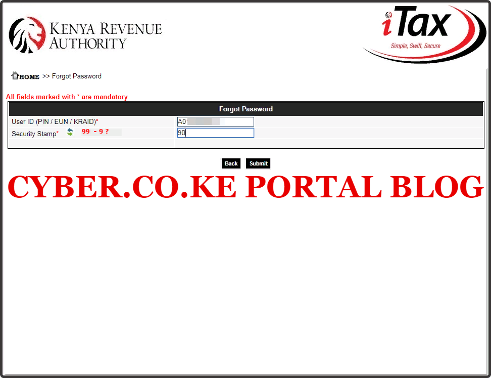 step 4: how to recover kra password using kra portal - solve arithmetic question