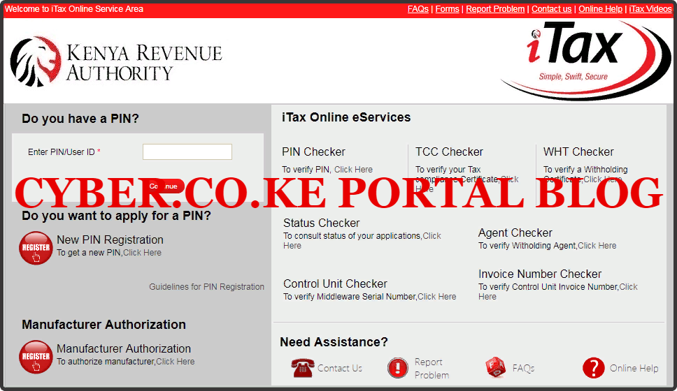 step 1- how to get kra pin certificate using kra portal - visit kra portal