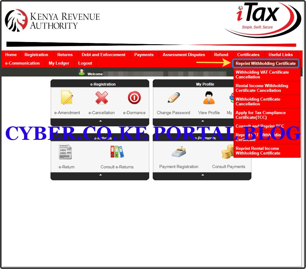 click on download withholding certificate