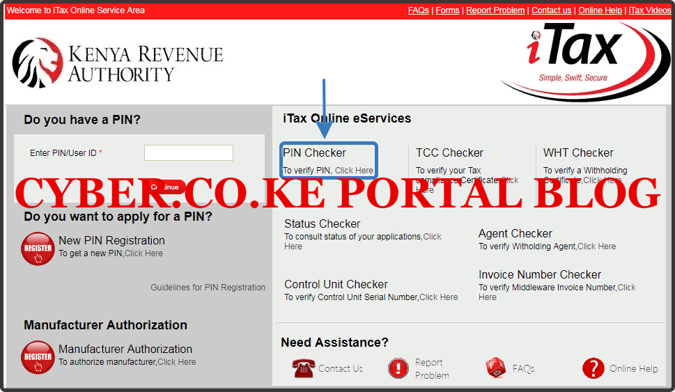 click on kra pin checker